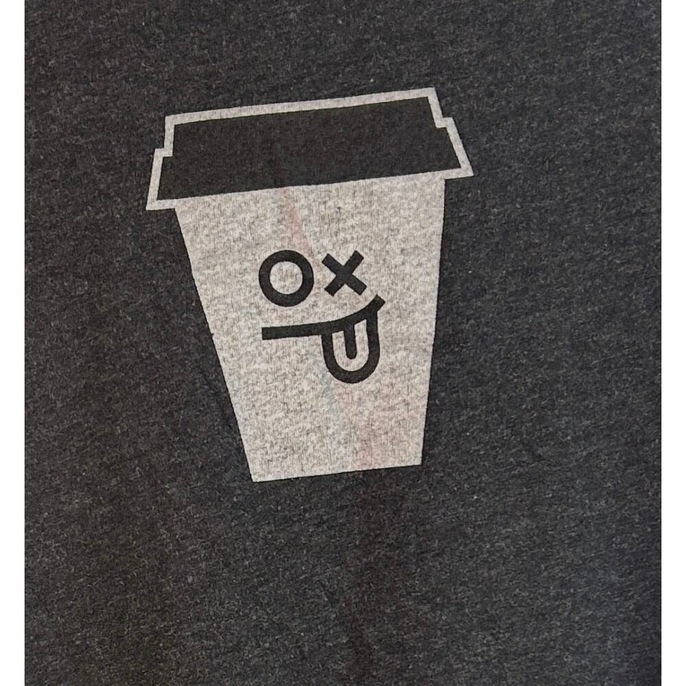Next Level Dark Gray Coffee Cup Graphic T-Shirt Women’s Size M